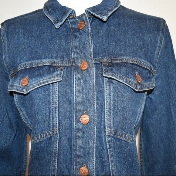 MADEWELL Denim Seamed Button-Front mini Dress long sleeve - Picture 9 of 13